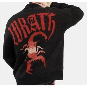 NWT SPIRIT JERSEY WRATH Zip Up Sweater SCORPION Cardigan Large Unisex Sold Out‎